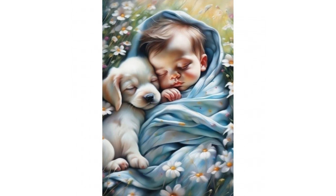 Diamond Mosaic - Baby and Puppy