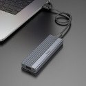 HOCO enclosure for M.2 SATA SSD drives M key B+M key up to 4TB USB A USB3.2 / 6GBps HB47 metal gray