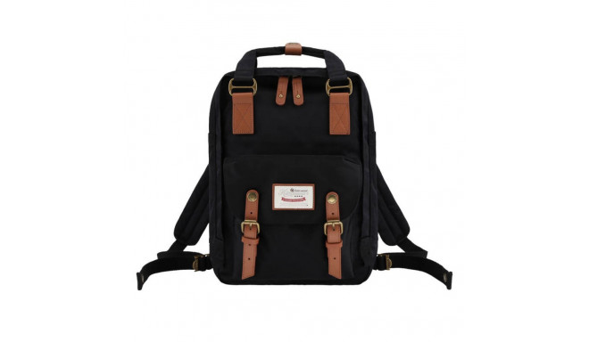 Himawari 188L black and brown 14'' laptop backpack