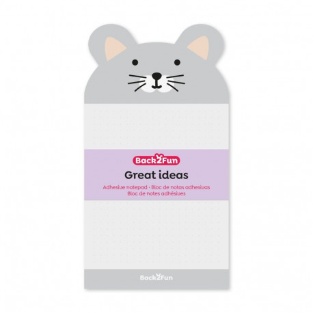 Märkmepaber iseliimuv B2F ANIMAL MOUSE 60 lehte Miquelrius