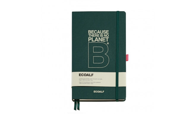 Märkmik 130x210x15mm 96l valge PLANET B GREEN ECOALF kummikinnitus, järjehoidja, pliiatsihoidja, Miq