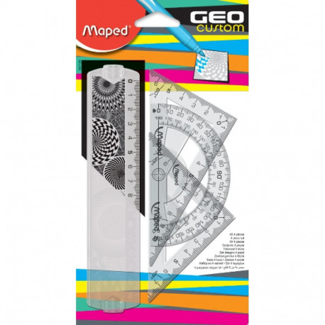 Joonlaud Maped  15cm+mall 10cm+ kolmnurk 15cm, Pixel Party Twist Flex, Maped