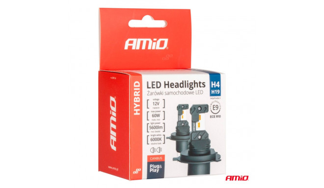 LED 2tk H4 H19 6000K Canbus 60W 12V