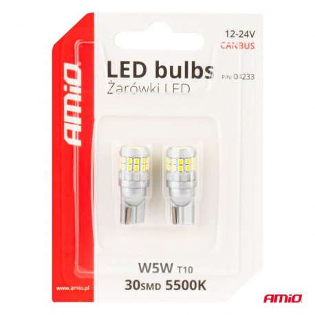 LED Canbus 2tk T10 W5W 30SMD 12/24V