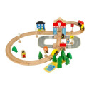 RoGer Wooden station with train and accessories 50pcs.