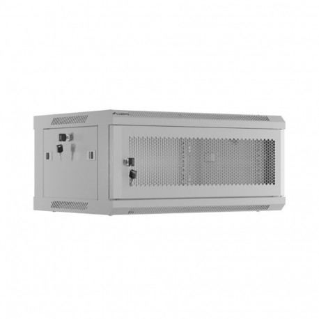 RACK CABINET 19" WALL-MOUNT 4U/600X450 WITH PERFORATED DOOR GREY LANBERG (FLAT PACK)