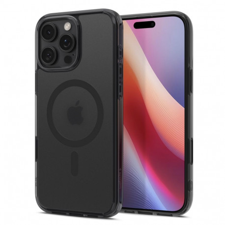 Kaitseümbris Ultra Hybrid T (MagFit + Camera Control), Apple iPhone 16 Pro, tume läbipaistev tumehal