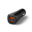 Autolaadija adapter ArcStation Essential 48W, USB + USB-C, must, Spigen