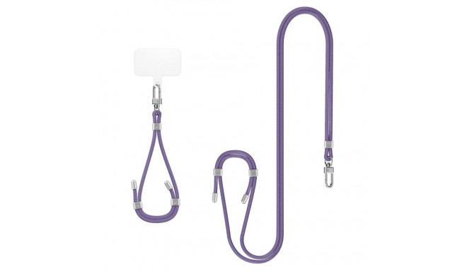 Kaelapael Crossbody Strap + käepael + kinnitusaas telefoniümbrisele, lilla, Spigen