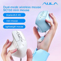 Aula SC150 Super Mini 2in1 2.4G Vadu bezvadu / Bluetooth + USB Vadu pele ar akumulatoru Zila