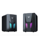 Aula N-108 Stylish Compact PC / Notebook 2.0 10W Stereo Speakers 3.5mm + USB RGB + Remote Black