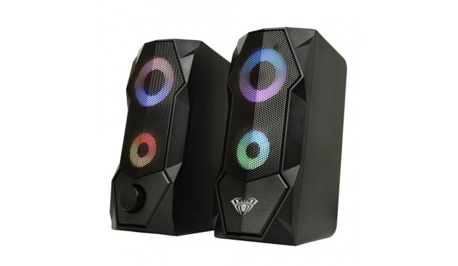 Aula N-301 Stilne Kompaktne PC / Sülearvuti 2.0 10W Stereo Kõlarid 3.5mm + USB RGB + Kaugjuhtimispul