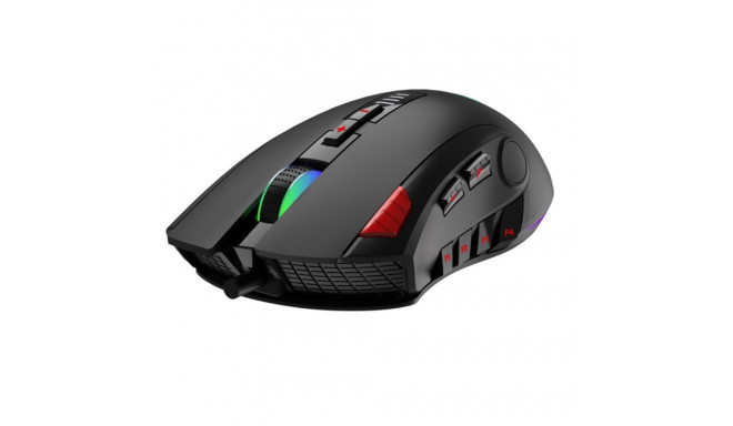 Aula H512 RGB backlight Braided Wired Gaming Optical mouse 12 programmable buttons 400-5000dpi Black