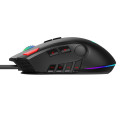 Aula H512 RGB taustavalgus Kootud juhtmega mänguhiir 12 programmeeritavat nuppu 400-5000dpi Must