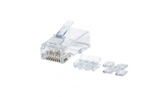 INTELLINET Cat6a RJ45 Modular Plugs UTP 3-prong for solid wire 80 plugs in jar