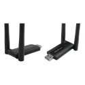 QOLTEC 56987 High speed DUAL WiFi adapter 2 x 2dBi Standard AC USB 3.0 1200Mbps