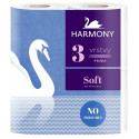 Toilet paper HARMONY Soft 4 rolls (3 layers, white)