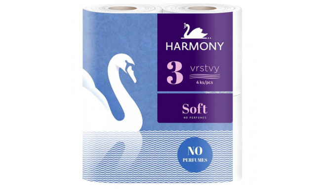 Туалетная бумага HARMONY Soft 4 рулонов (3 слоя, белая)