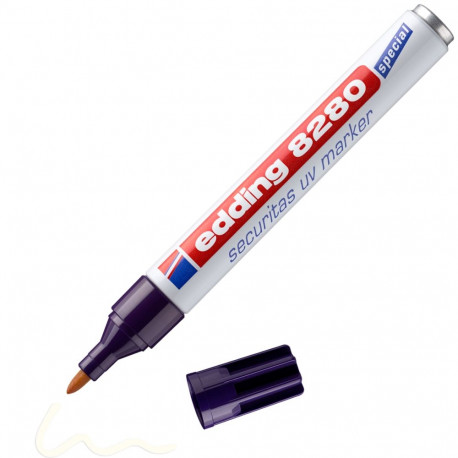 Permanentne UV marker EDDING 8280 koonilise otsaga 1,5-3mm valge