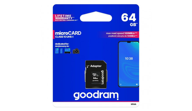 Microsd Card - Goodram M1aa-0640r12 64GB Microsdxc Class 10 Uhs-i