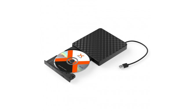 External DVD Drive - KRUX USB 2.0 Portable Tray Black