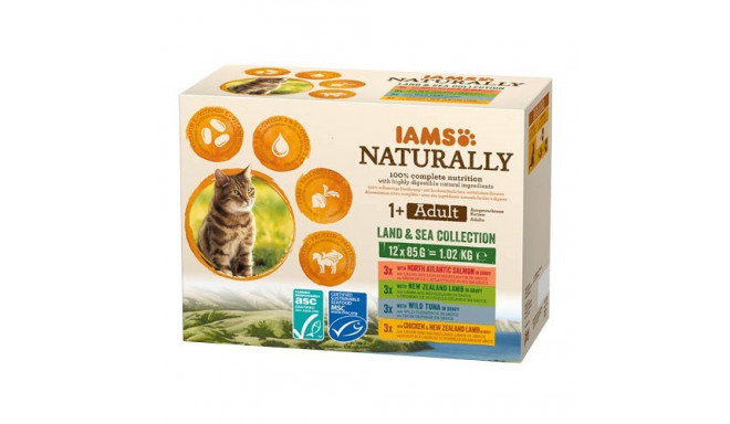 Cat Food - Iams Naturally Adult Land & Sea, Blue