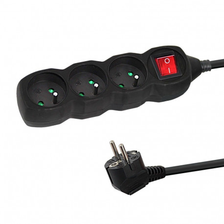 Power Extension Cord - Esperanza ELK211K 3m 3 AC Outlets Black