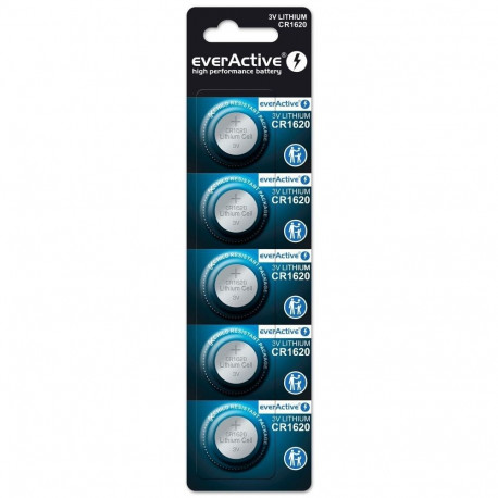 Button Battery - everActive CR1620 Lithium 5 Pack 3V