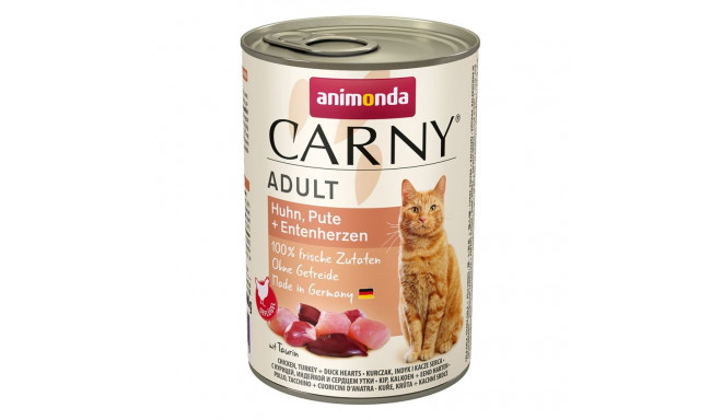 Wet Cat Food - Animonda Carny Adult Chicken Turkey Duck Hearts 400g