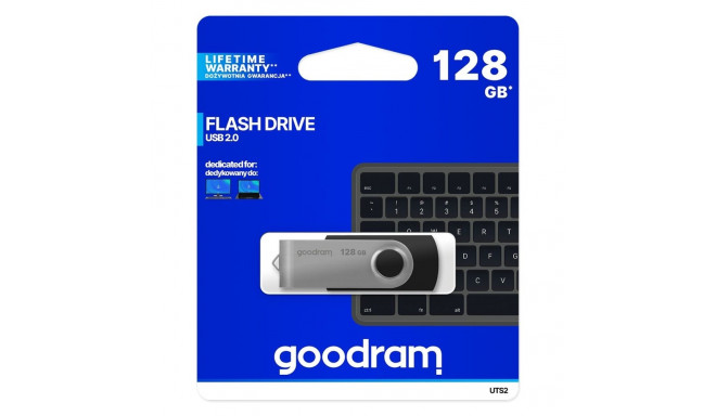 USB Flash Drive - Goodram UTS2 128GB USB 2.0 Swivel Black/Silver
