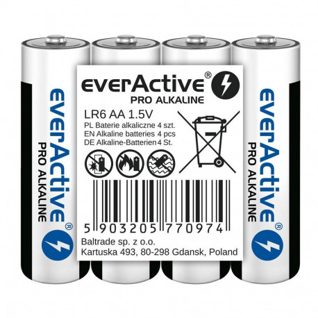 Alkaline Batteries - everActive Pro LR6 AA 4-Pack 1.5V