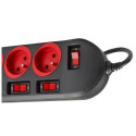 Power Extension - Maclean MCE204 1.5m 5 AC Outlets Indoor Red, Black