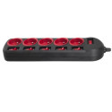 Power Extension - Maclean MCE204 1.5m 5 AC Outlets Indoor Red, Black