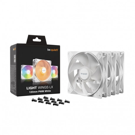Computer Case Fan - be quiet! Light Wings LX 120mm PWM 3-Pack White
