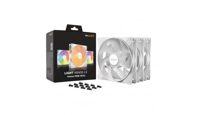 Computer Case Fan - be quiet! LIGHT WINGS LX 140mm PWM 3-Pack White