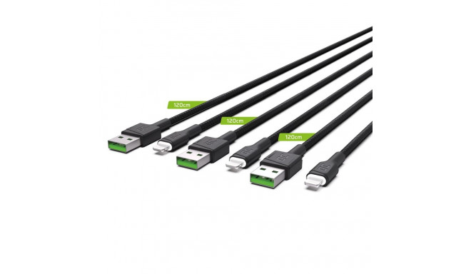 Lightning Cable - Green Cell KABGCSET05 1.2m 480Mbit/s Black