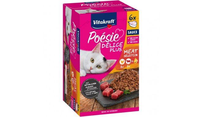 Wet Cat Food - Vitakraft Poésie Delice Plus Chicken & Beef 6x85g