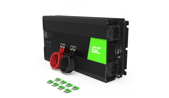 Power Inverter - Green Cell Inv24 Auto 1500w, Black