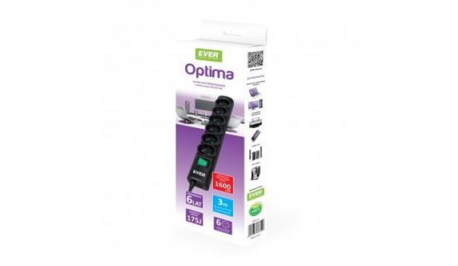 Power Strip - Ever Optima 3m Black