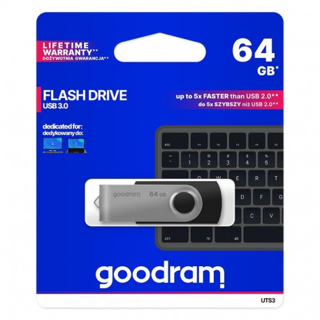 USB Flash Drive - Goodram UTS3 64GB USB 3.2 Type-A Black