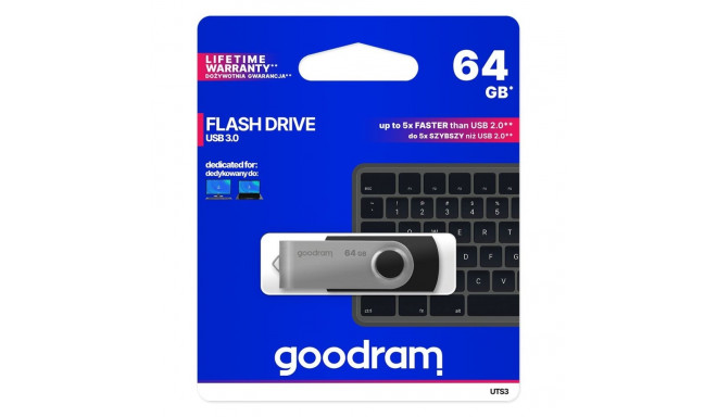 USB Flash Drive - Goodram UTS3 64GB USB 3.2 Type-A Black