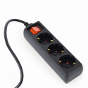 Power Strip - Gembird 0.6m 3ac, Black
