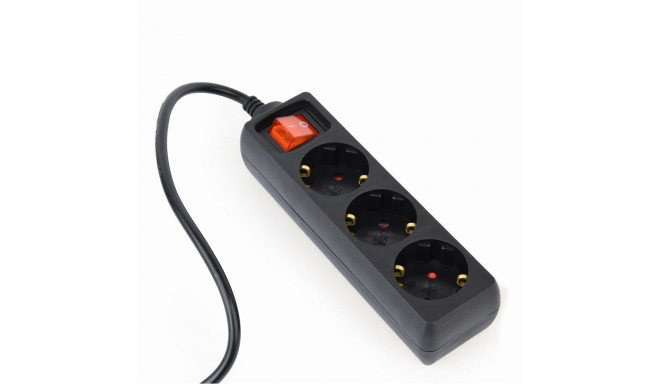 Power Strip - Gembird 0.6m 3ac, Black