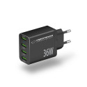 Mains Charger - Esperanza EZC107K 36W Quick Charge 3.0 Black