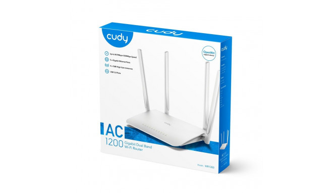 Wireless Router - Cudy WR1300 Dual-Band Gigabit Ethernet White