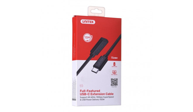 USB Cable - UNITEK C14086BK 5m USB 3.2 Gen 2 10 Gbit/s 5A 20V Black