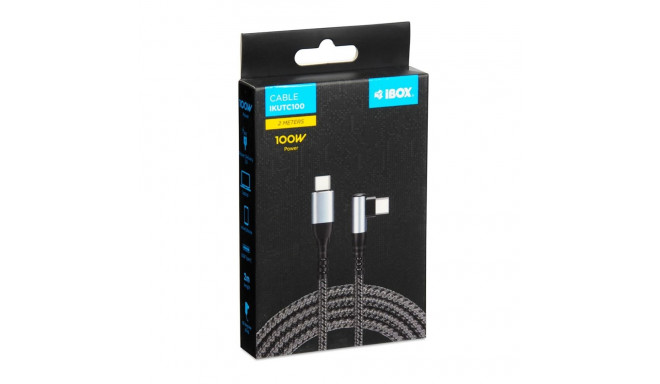 USB Cable - iBox IKUTC100 USB 2.0 2m Fast Charging 5A Power Delivery Black