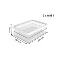 Food Storage Container - Rotho Rondo Loft 2 x 0.85L Transparent/White