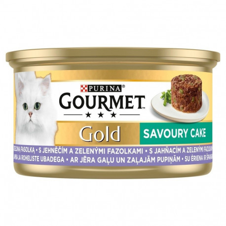 Wet Cat Food - GOURMET GOLD Savoury Cake Lamb & Green Beans 85g