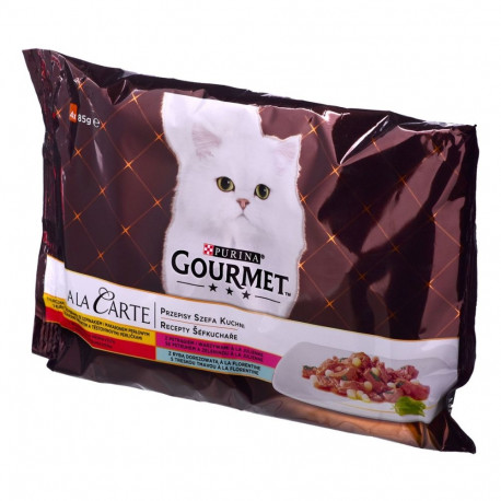 Wet Cat Food - GOURMET A La Carte Chicken & Beef 4 x 85g